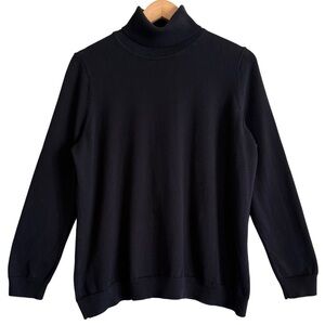 LAUREN RALPH LAUREN Preppy Business Casual Black Turtleneck Pullover Sweater 1X